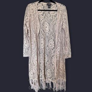 Elegant Lace Fringe Cardigan